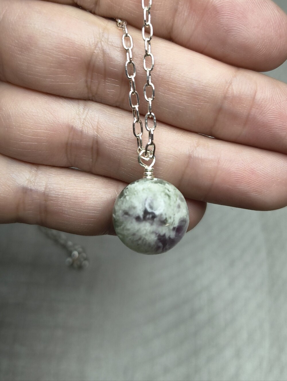 High Quality 16mm Feather Fluorite Statement Bracelet And Necklace Set - Picture 10 of 12